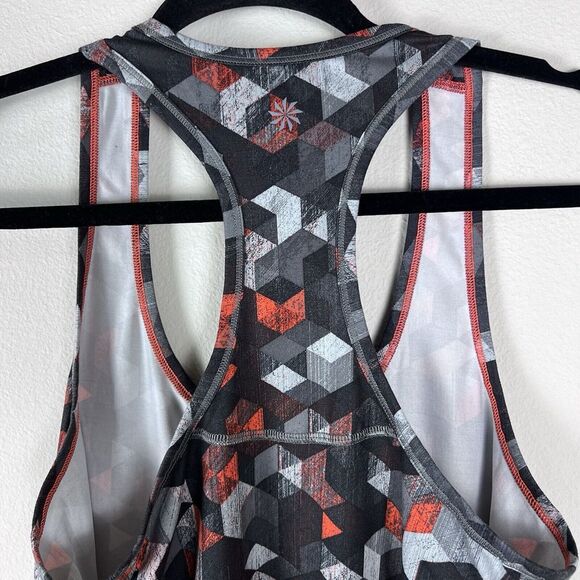 Athleta Triangular Print Chi Racerback Tank Top‎ Black Gray Orange Size XS EUC - Picture 9 of 9